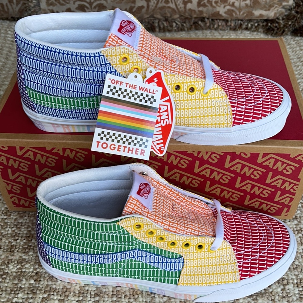 Vans WMNS Sk8-Mid Pride Multi/True White Sneakers - Picture 3 of 16